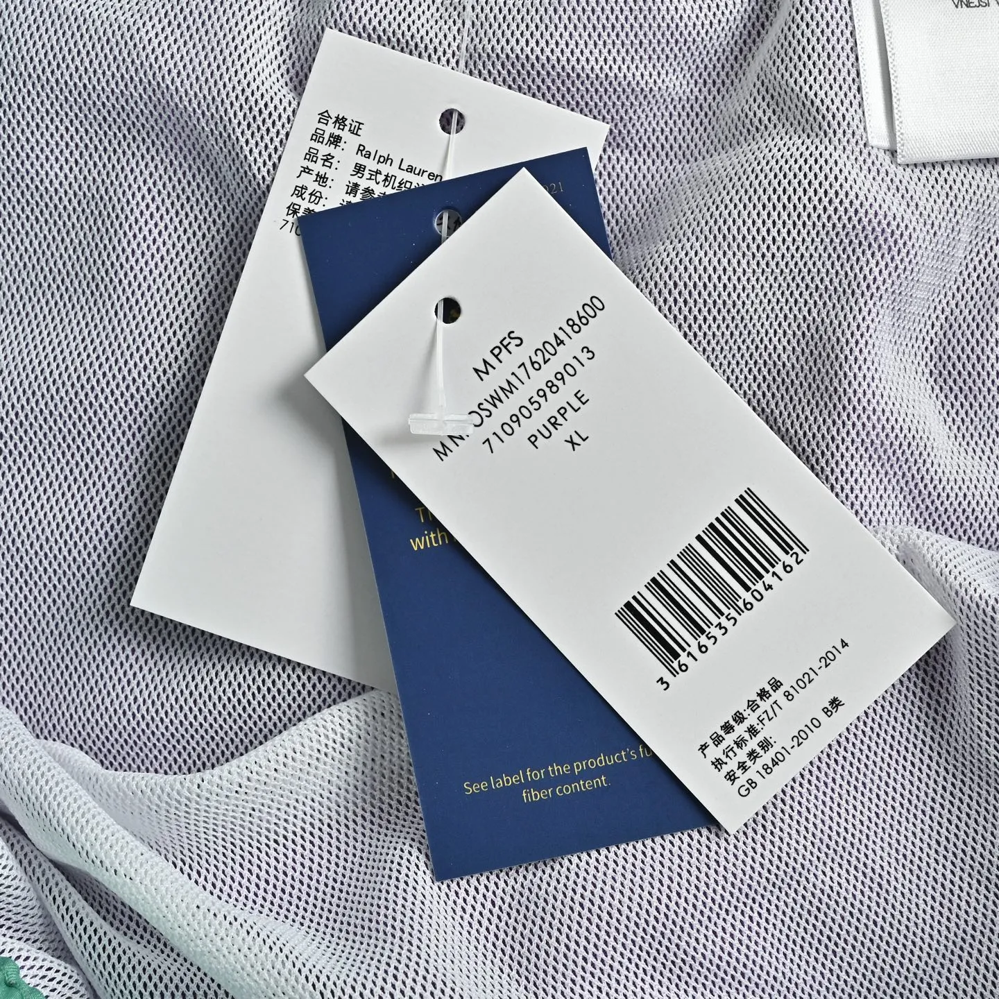 ： 130 Ralph Lauren/ Breathable Size:S-XL
